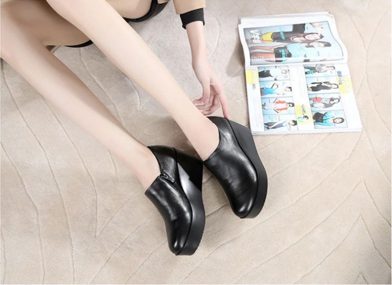 Alix Dames Lente Herfst Slip-on Platform Schoenen - Grijs