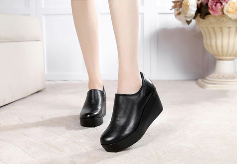 Alix Dames Lente Herfst Slip-on Platform Schoenen - Grijs