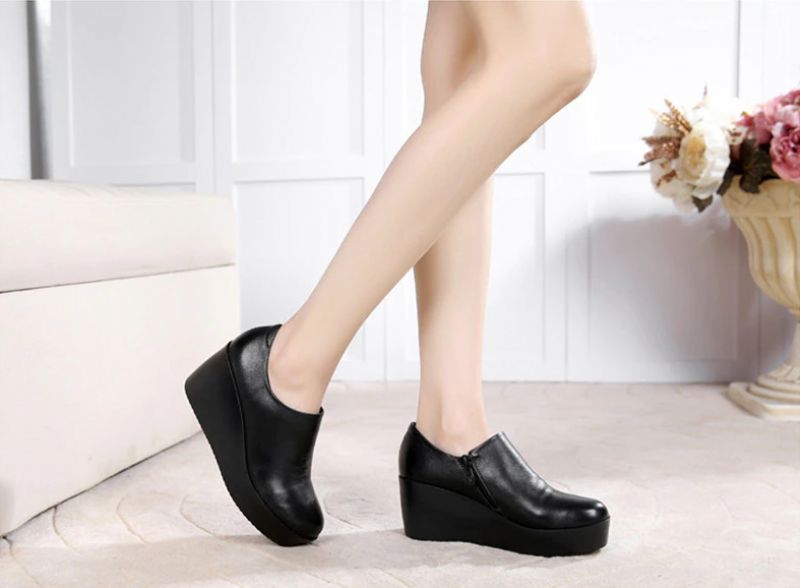 Alix Dames Lente Herfst Slip-on Platform Schoenen - Grijs
