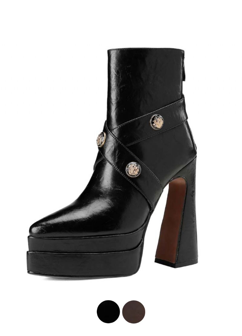 Alixa Dames Warme Platform Enkellaarsjes