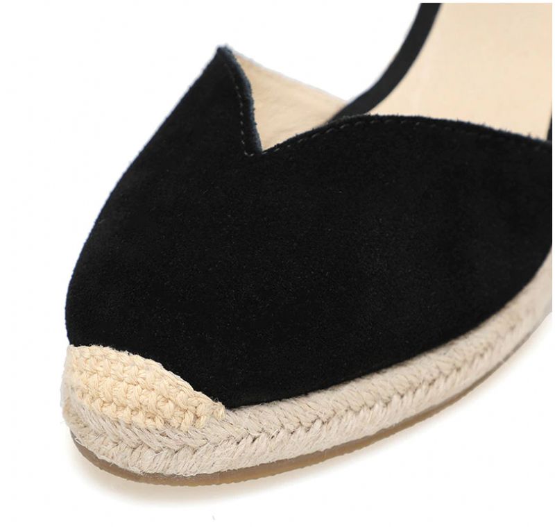Aliza Dames Wedges Schoenen - 9CM V Zwart