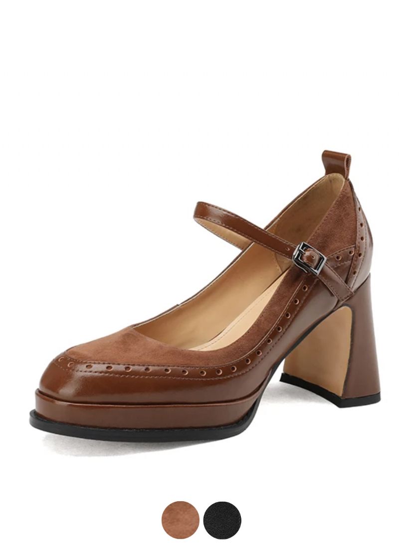Alma Dames Brogue Leren Pumps