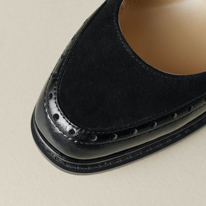 Alma Dames Brogue Leren Pumps - Bruin