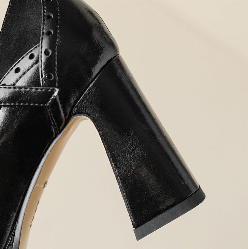 Alma Dames Brogue Leren Pumps - Bruin