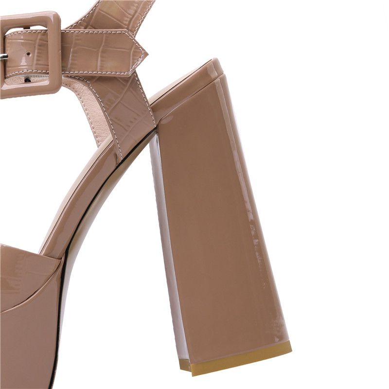 Alma Dames Platformhakschoenen - Abrikoos