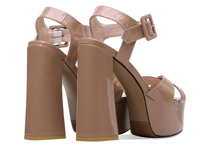 Alma Dames Platformhakschoenen - Abrikoos