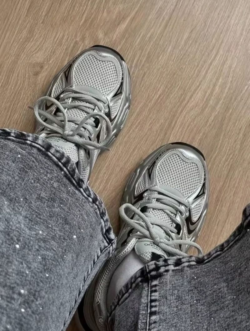 Alma Dames Veter Chunky Sneakers - Grijs