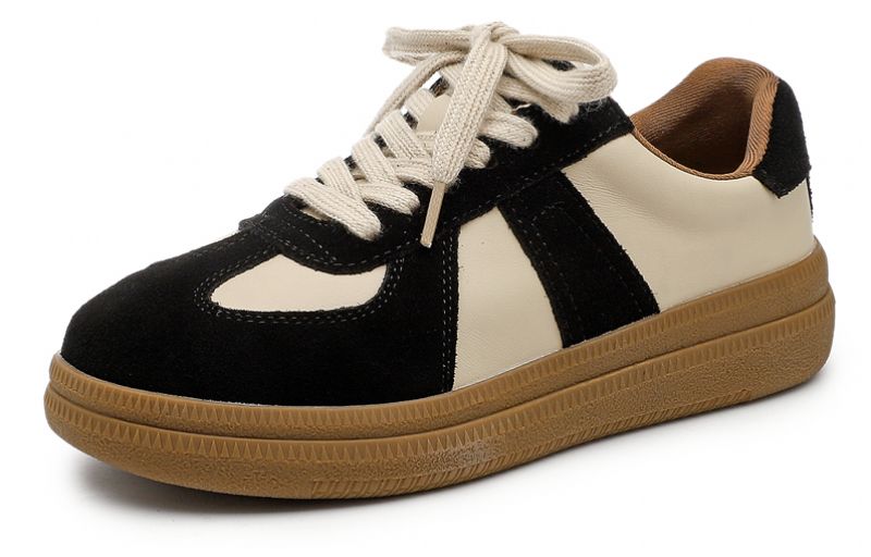 Alma Dames Veterschoen Leren Sneaker - Kakhi