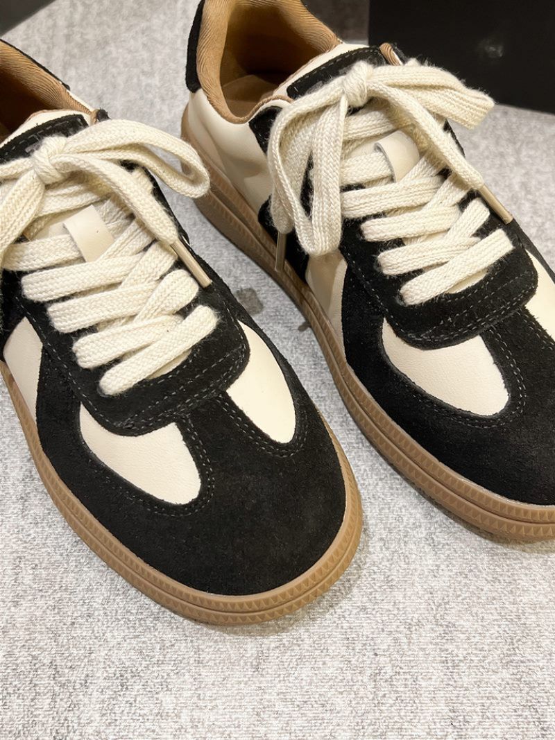 Alma Dames Veterschoen Leren Sneaker - Kakhi