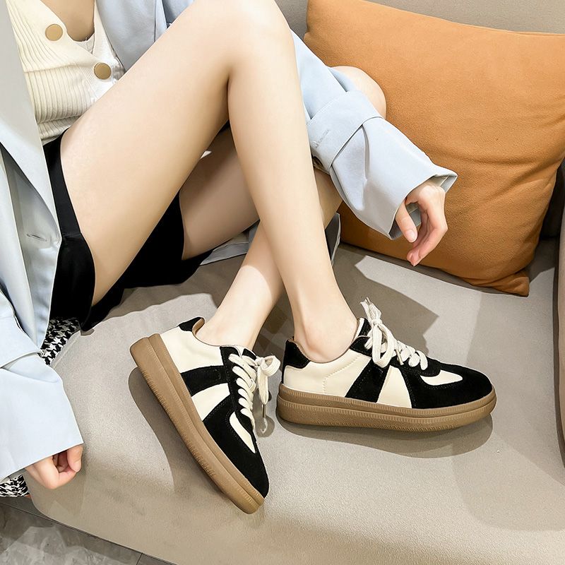 Alma Dames Veterschoen Leren Sneaker - Kakhi