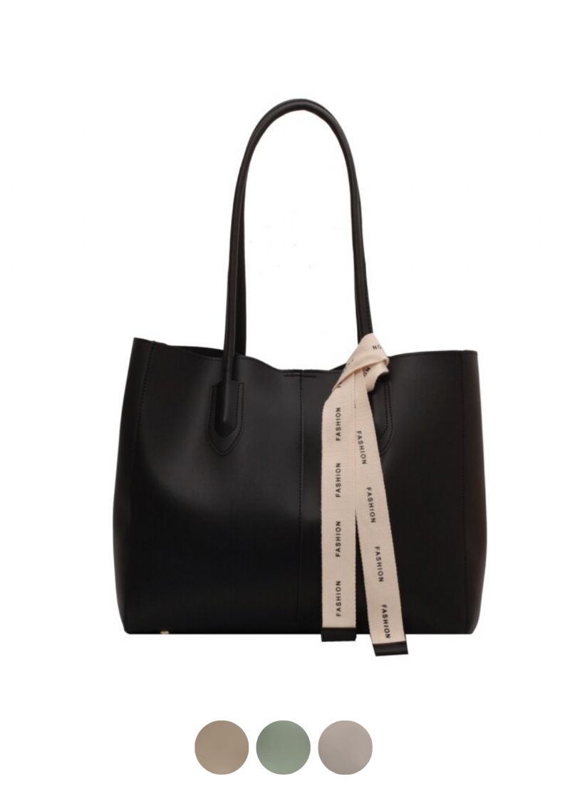 Almeda Dames Luxe Leren 2-delige Tote Handtas