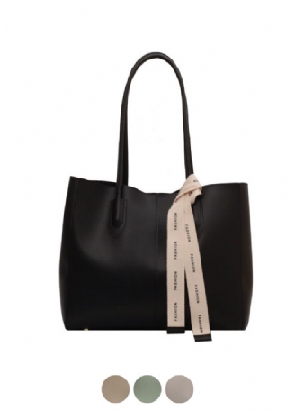Almeda Dames Luxe Leren 2-delige Tote Handtas