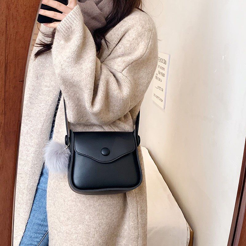 Almeda Dames Mini Kunstleren Crossbody Handtas - Zwart