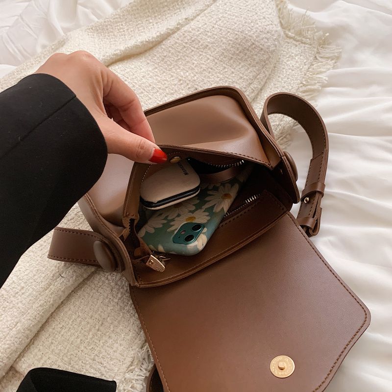 Almeda Dames Mini Kunstleren Crossbody Handtas - Zwart