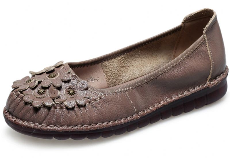 Almeda Dames Zachte Leren Loafer Schoenen - Zwart