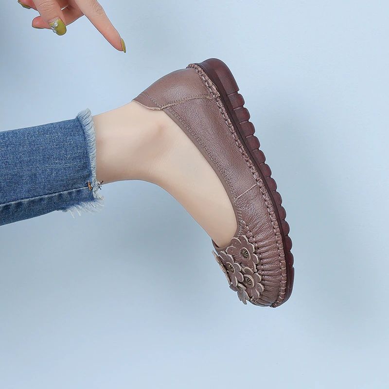 Almeda Dames Zachte Leren Loafer Schoenen - Zwart