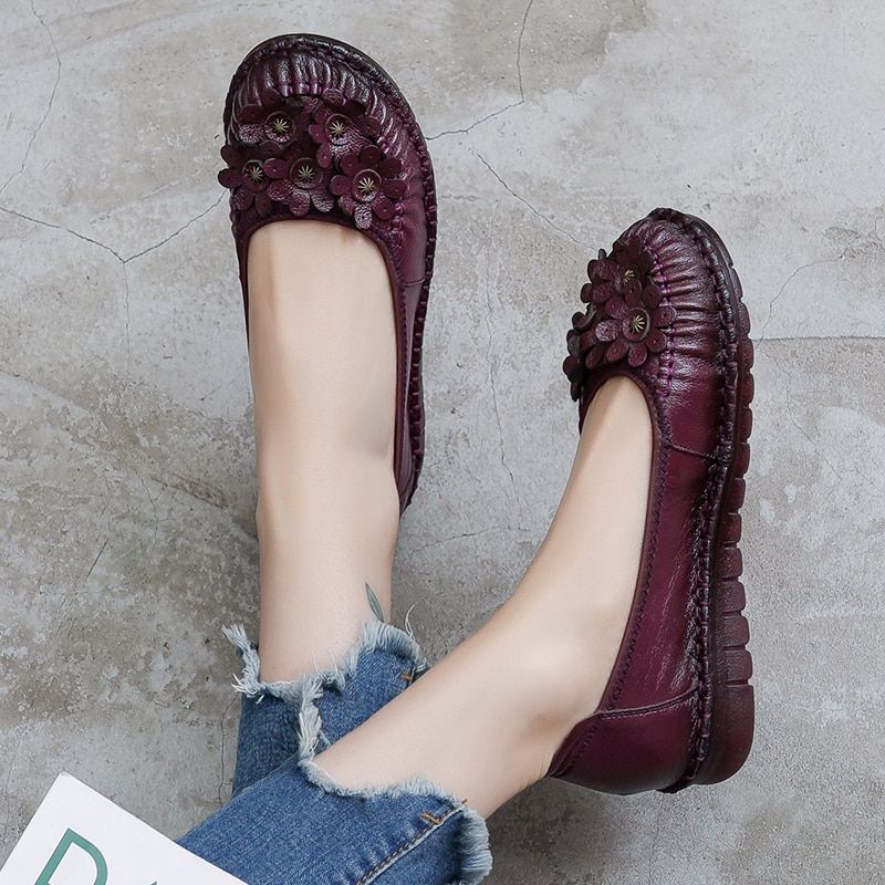 Almeda Dames Zachte Leren Loafer Schoenen - Zwart