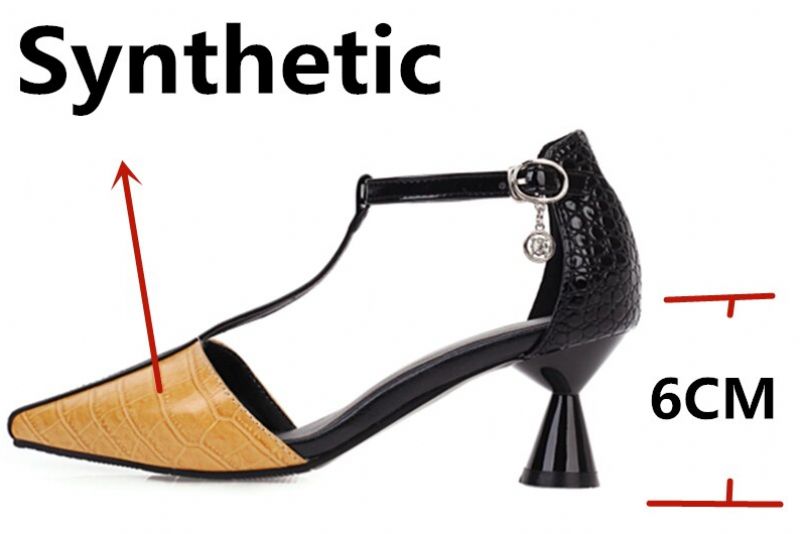 Almeja Dames Retro Fashion Pump Schoenen - Geel