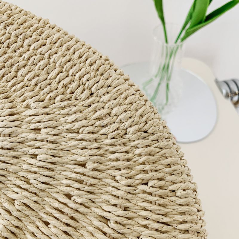 Almeja Handtas Voor Dames In De Stro Met Ronde Handgreep - Beige