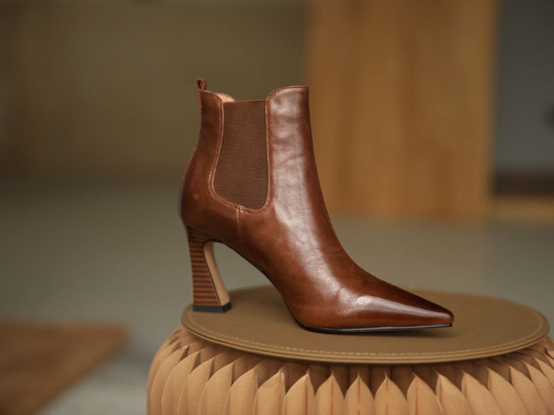 Alondra Dames Leren Enkellaarsjes - Zwart