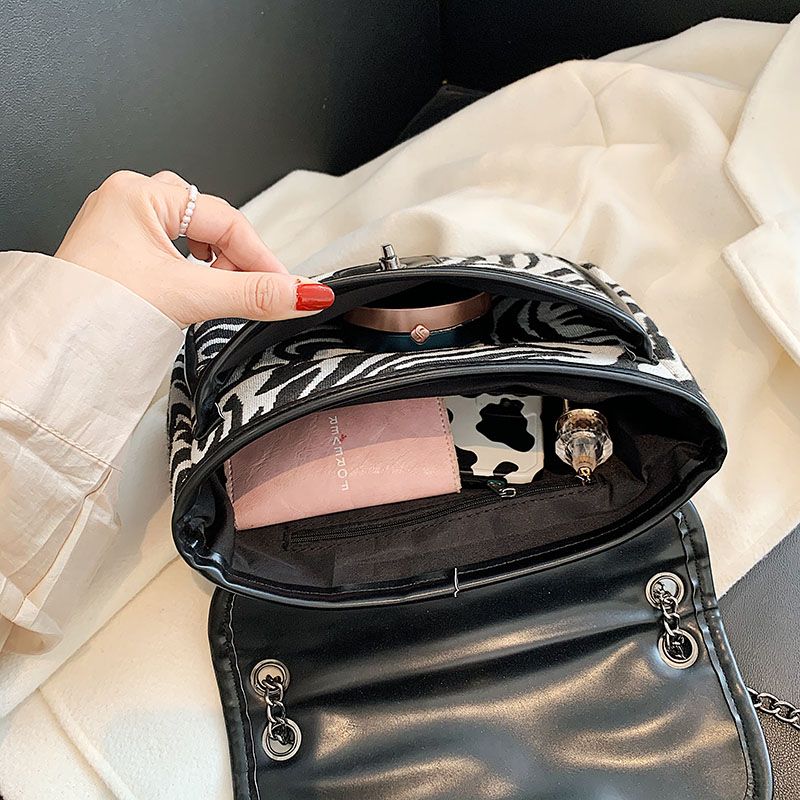 Alora Dames Crossbody Tas Met Ketting - Grote Zwarte