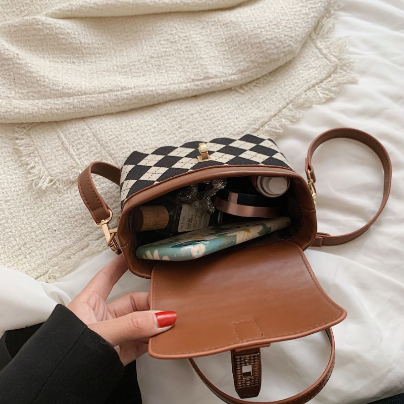 Alpe Dames Mini Leren Crossbody Handtas - Zwart