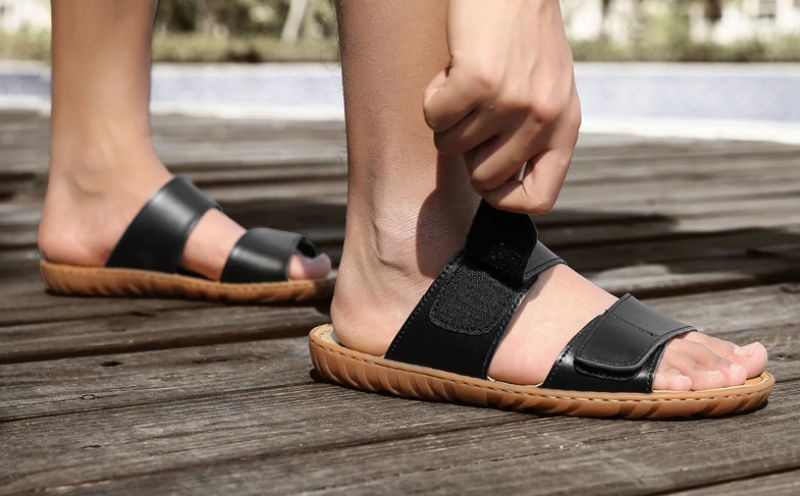 Alvaro Heren Zomer Pantoffels - Zwart