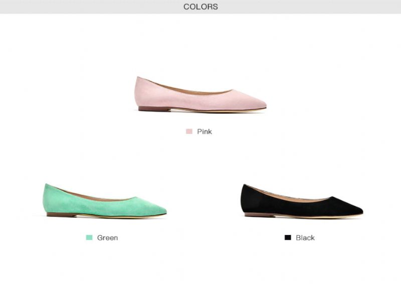 Alvina Dames Platte Zwarte Schoenen - Zwart