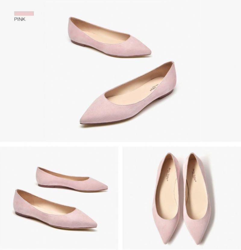 Alvina Dames Platte Zwarte Schoenen - Zwart