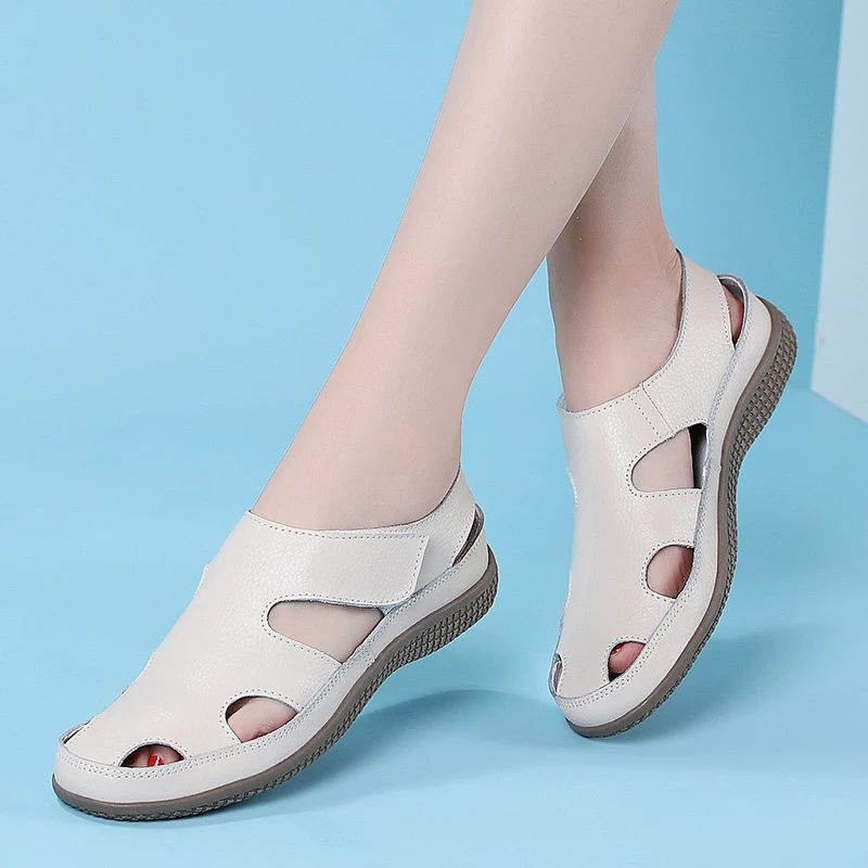 Alvis Dames Platte Schoenen Sandaal - Zwart