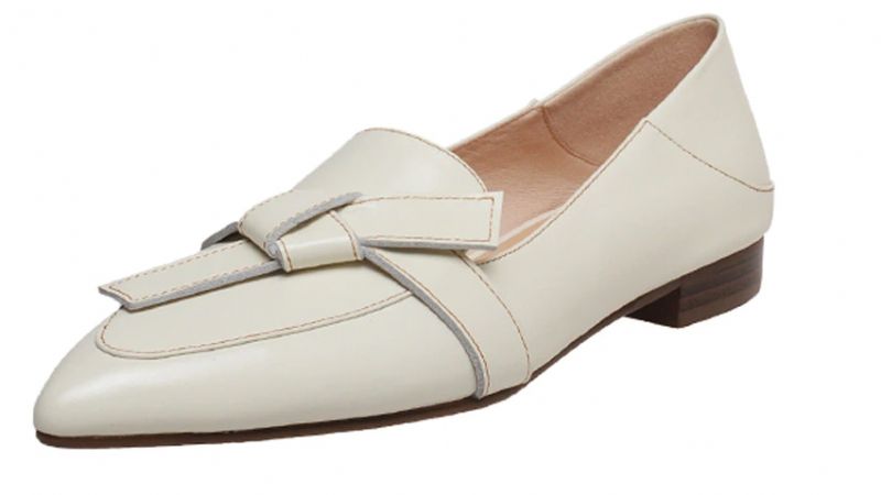 Amau Dames Loafer Leren Schoenen - Beige