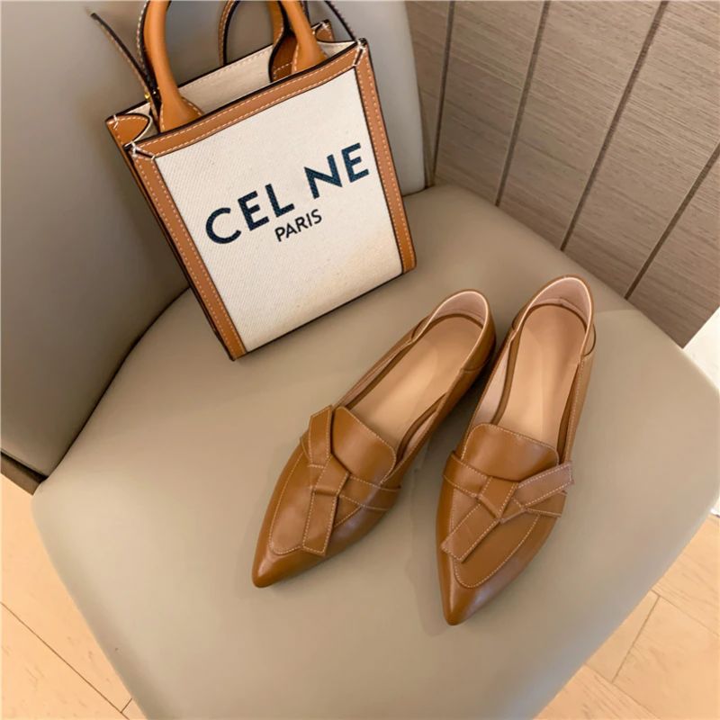 Amau Dames Loafer Leren Schoenen - Beige