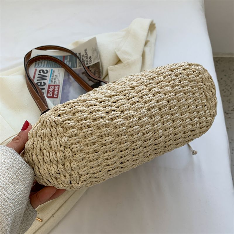 Amaya Handtas Voor Dames In De Grote Strandemmer Van Stro - Beige
