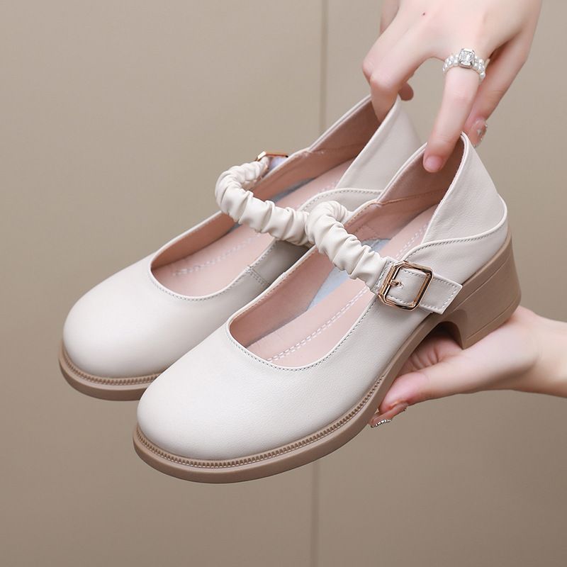 Amelia Pumps Met Ronde Neus Voor Dames - Abrikoos