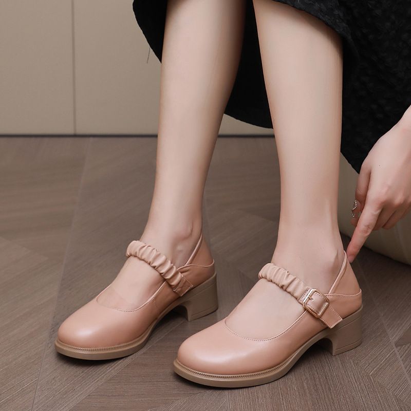 Amelia Pumps Met Ronde Neus Voor Dames - Abrikoos