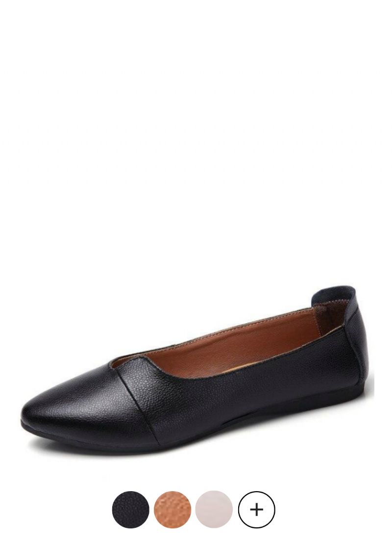 Ana Dames Platte Zwarte Schoenen