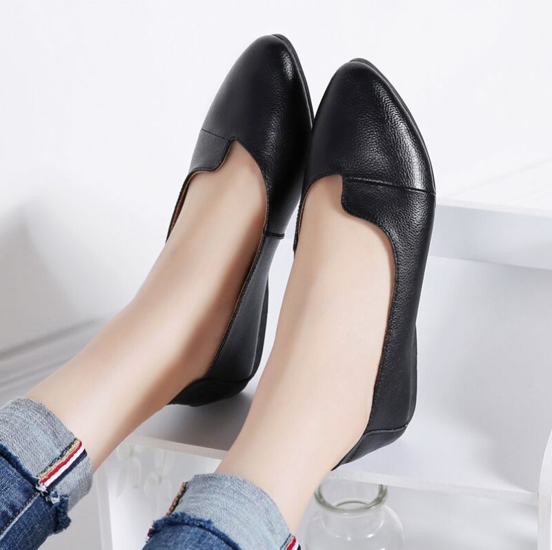 Ana Dames Platte Zwarte Schoenen - Zwart