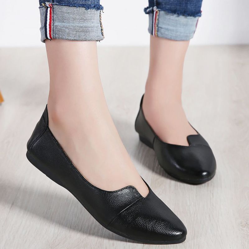 Ana Dames Platte Zwarte Schoenen - Zwart