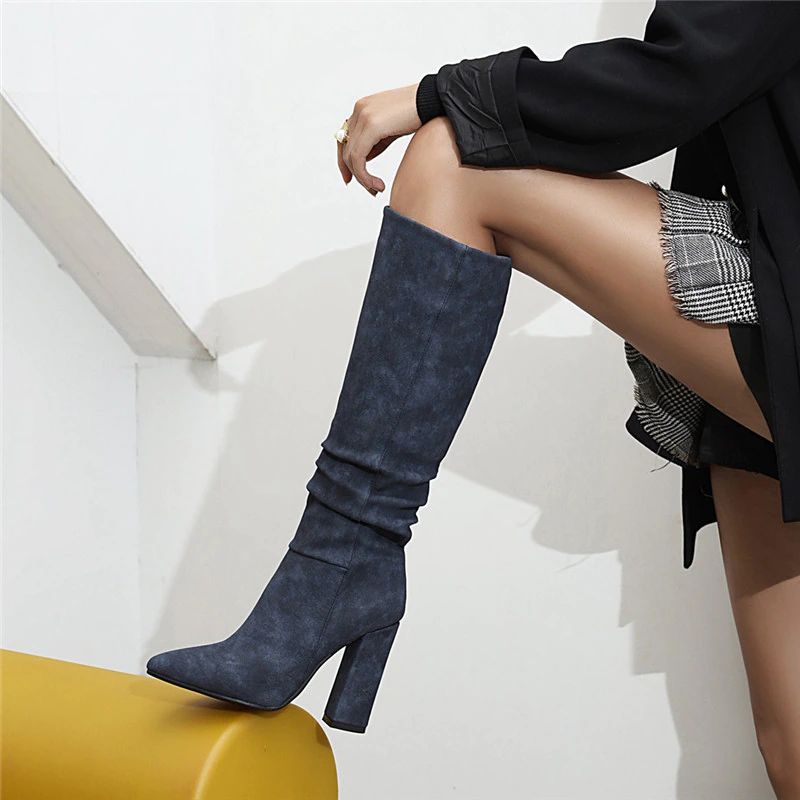Ananda Dames Herfst Winter Mode Laarzen - Blauw