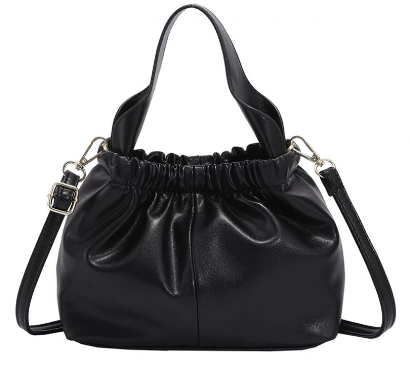 Andalux Dames Kleine Leren Crossbody Handtas - Zwart