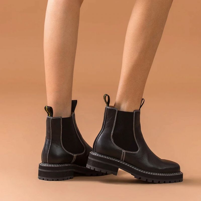 Aneu Dames Chelsea Boots Enkelhoogte - Zwart