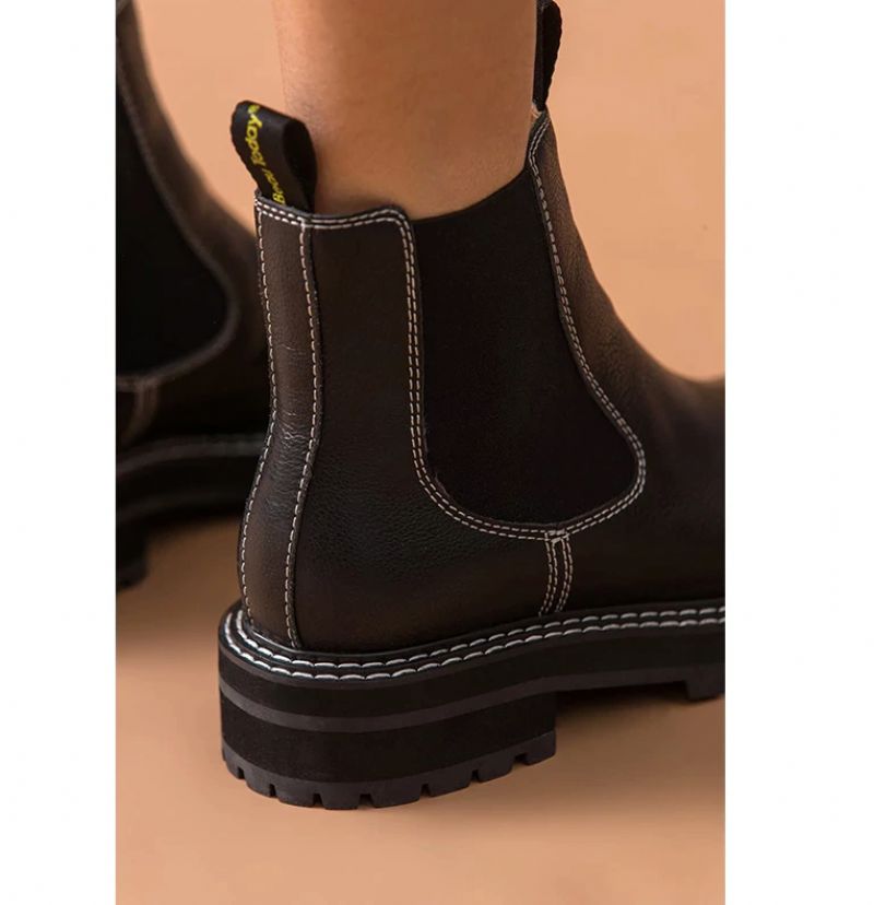 Aneu Dames Chelsea Boots Enkelhoogte - Zwart