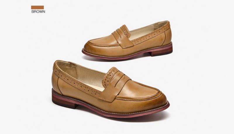 Angela Dames Oxford Schoenen - Bruin