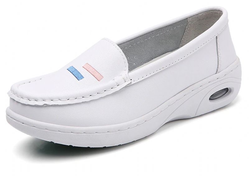 Angelica Dames Witte Nurse Loafer Schoenen - Wit