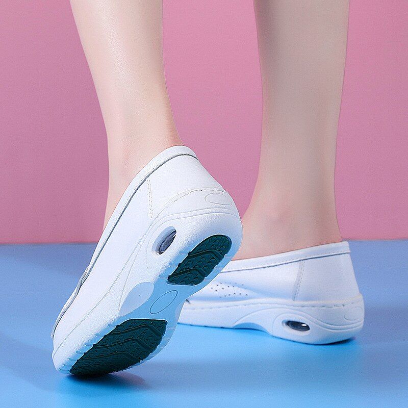 Angelica Dames Witte Nurse Loafer Schoenen - Wit