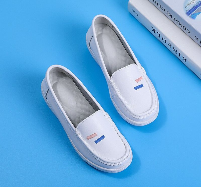 Angelica Dames Witte Nurse Loafer Schoenen - Wit