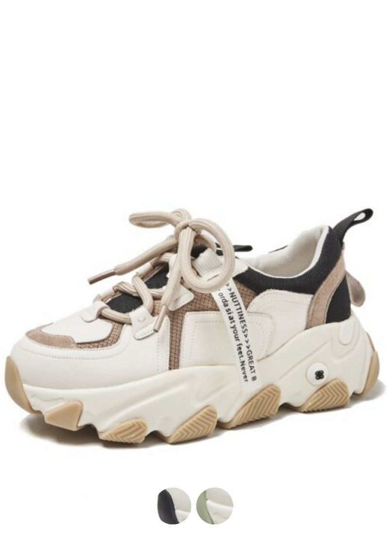 Angelis Dames Platform Platte Sneaker