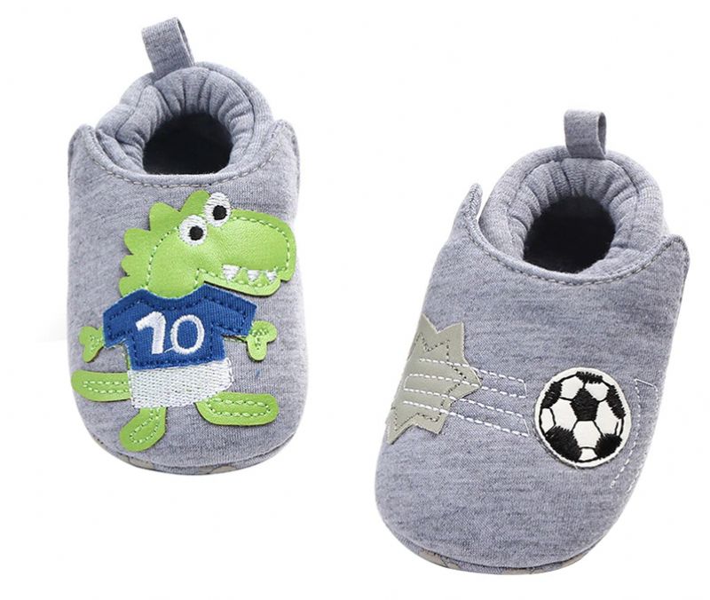 Angello Baby Jongens Pantoffels Katoenen Schoenen - Grijs