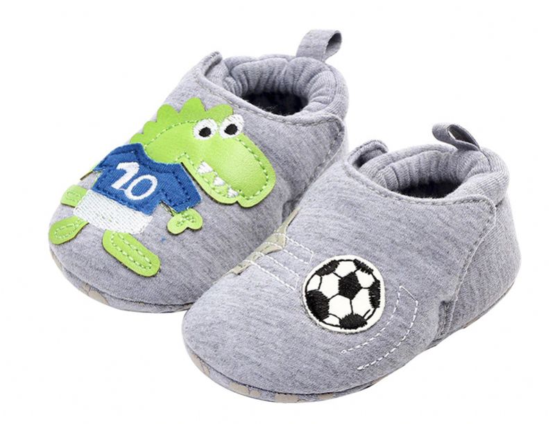 Angello Baby Jongens Pantoffels Katoenen Schoenen - Grijs