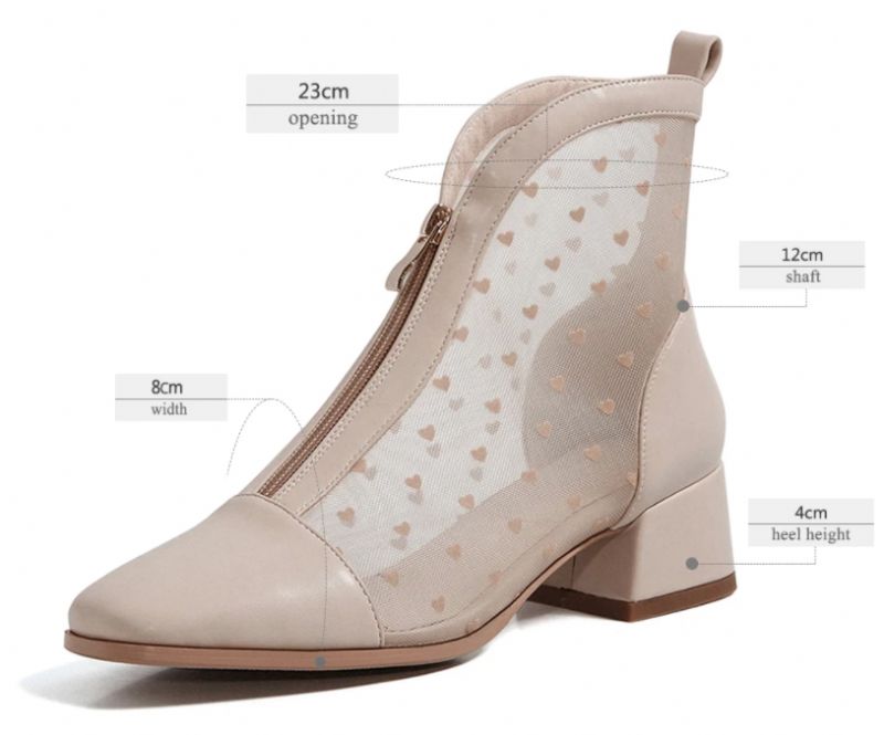 Angie Laarzen Enkelhoogte - Beige